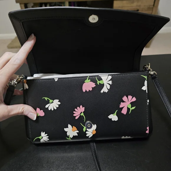 Kate Spade Black Floral Women's Bag, Brand New!! - Picture 6 of 7